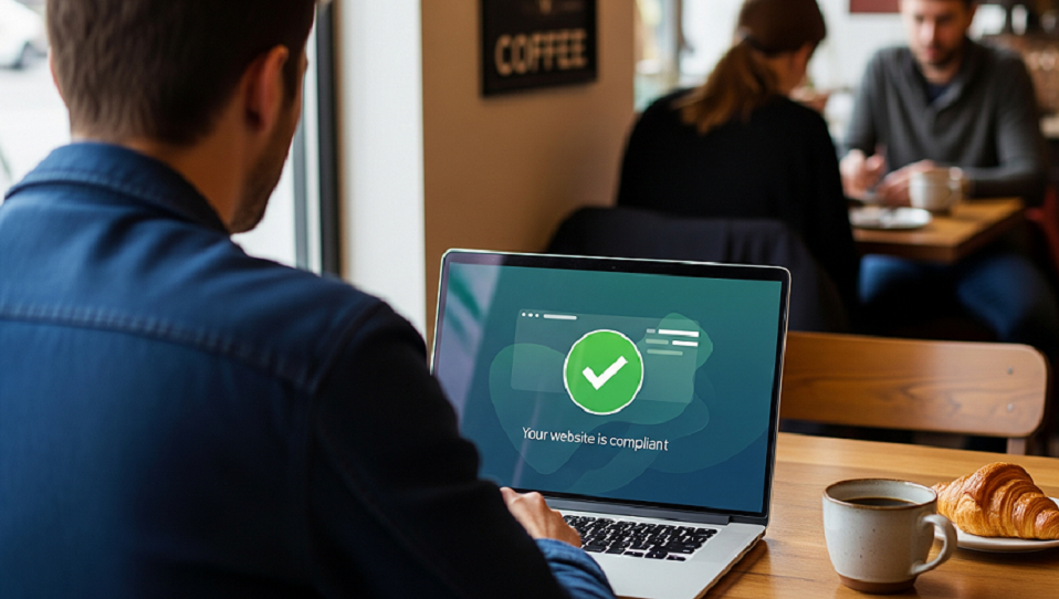 Compliance Dashboard showing website compliance status